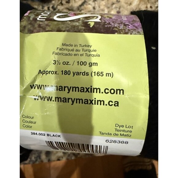 Mary Maxim Starlette Blue/Black Lot Of 5 Skeins~180/190 Yards Each - Picture 5 of 7